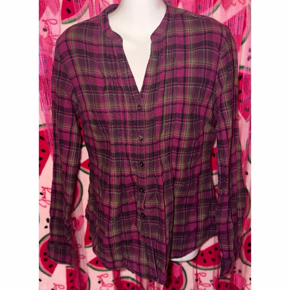 🩷 Converse Plaid Button-Down Flannel